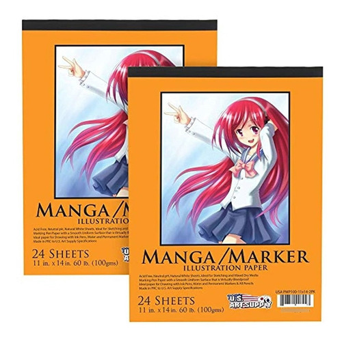 U.s. Art Supply,cuaderno De Papel Para Marcador De Manga,