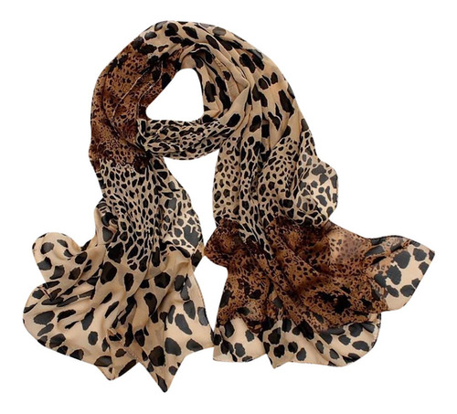Bufanda De Seda Con Estampado De Leopardo Para Mujer