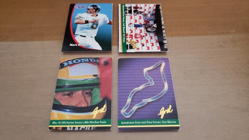 4 Trading Cards Figuritas Fórmula 1 Senna + Fútbol Americano