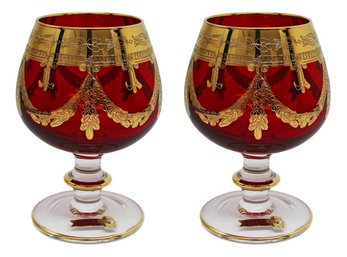 Interglass Italia Copa Vidrio 2 24 k Gold-plated Rojo