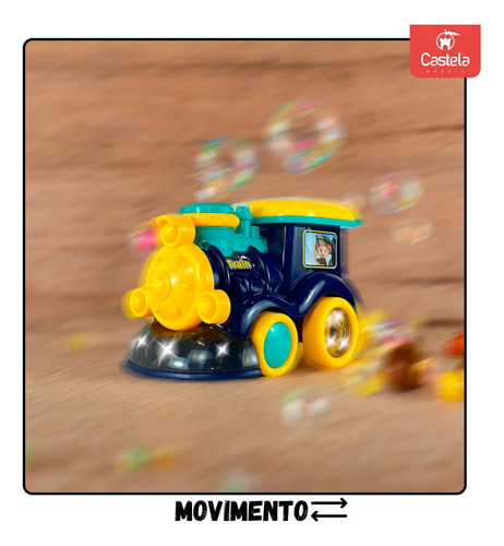 Trenzinho Azul Solta Bolhas Infantil Com Som E Luz - Castela