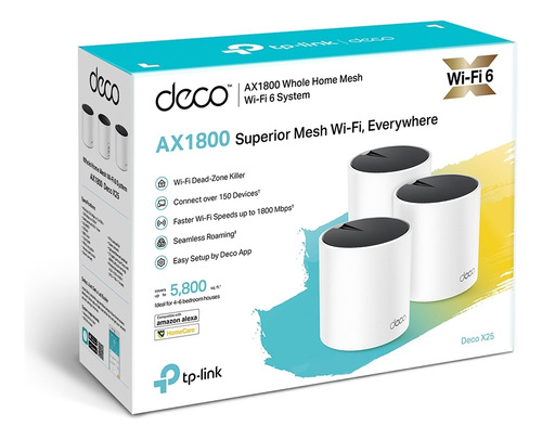 Sistema Wifi 6 Mesh Tplink Deco X25 Ax1800 3 Pack