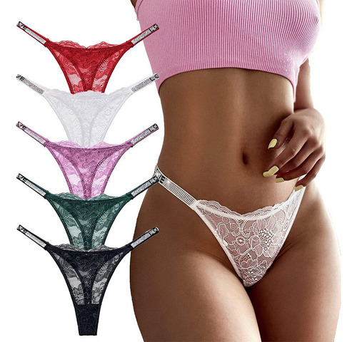 Tanga Sexy Para Mujer Bragas De Algodón Con Espalda En T A