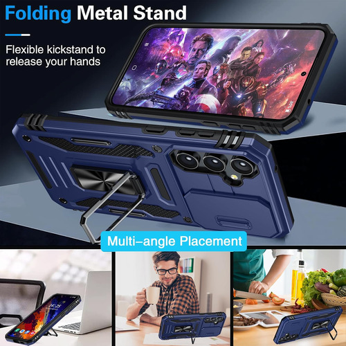 Funda Uso Rudo Cámara Para Galaxy S23 Fe Carcasa+mica Azul Samsung Galaxy S23 Fe/fan Edition
