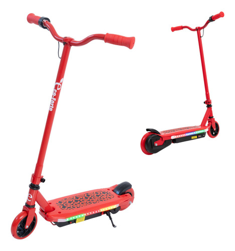 Patín Eléctrico Eco-forte Sg09 Scooter Con Pata De Soporte Color Rojo