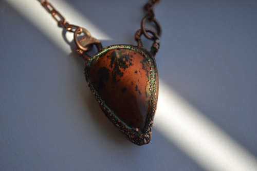 Collar De Obsidiana Caoba, Joya De Piedra Preciosa, Cod1