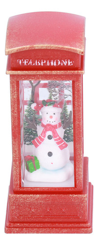 Decoración Navideña De Cabina Telefónica Con Santa Claus