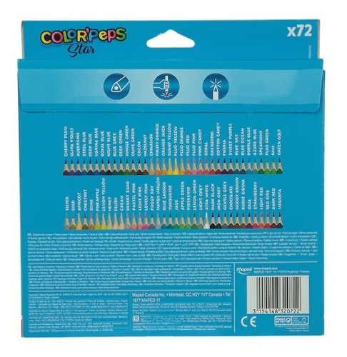 72 Pinturas Lapices Colores Pep´s Maped (72 Colores)