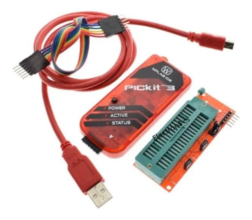 Programador Pickit 3 Kit Pic Microchip+base Proelectronics