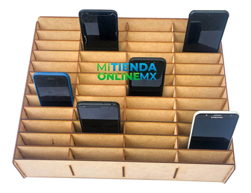 Imagen 5 de 8 de Caja Organizador Exhibidor Mdf Para 48 Telefono Celular