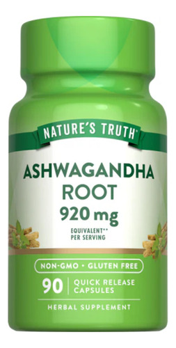 Nature's Truth Raíz De Ashwagandha, 90 Cápsulas