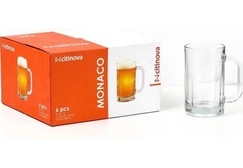 Taza Para Cerveza Con Mango 380ml#mb