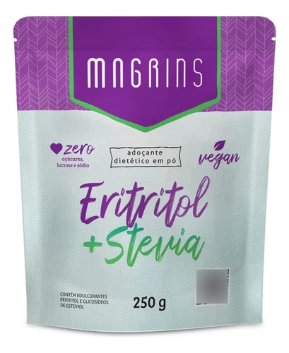 Magrins Bolsa De Stevia + Eritritol 8.82 Oz  Edulcorante Nat