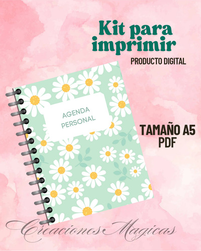 Agenda Personal Pdf Imprimible | Diseño Margaritas
