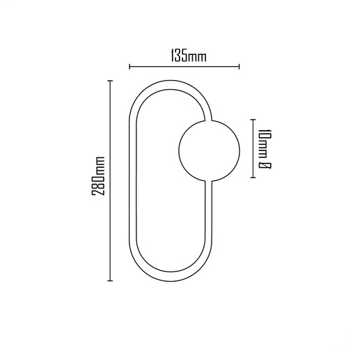 Arandela De Parede Moderna Globo Haste Esfera Bola 3 Em 1 127/220V Cor Preto 127/220V