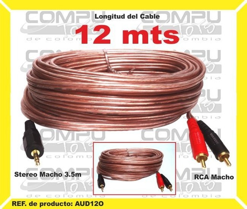 Cable Adaptador Plug 3.5mm A Rcax2 Ref: Aud12o Computoys Sas
