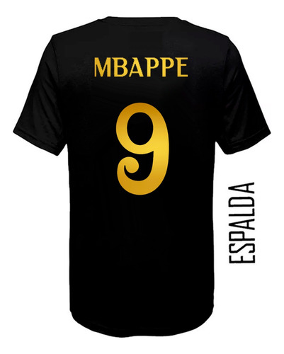 Remera Algodon Camiseta Real Madrid Golden #9 Mbappe