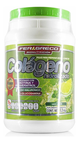 Fer & Greco Colágeno Hidrolizado Glucosamina Biotina Limón 1.1 Kg