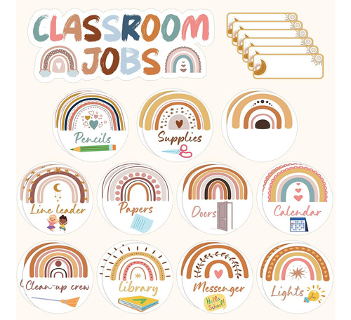 81 Pcs Class Jobs Boho  In Board Decor Set Rainbow  In ...