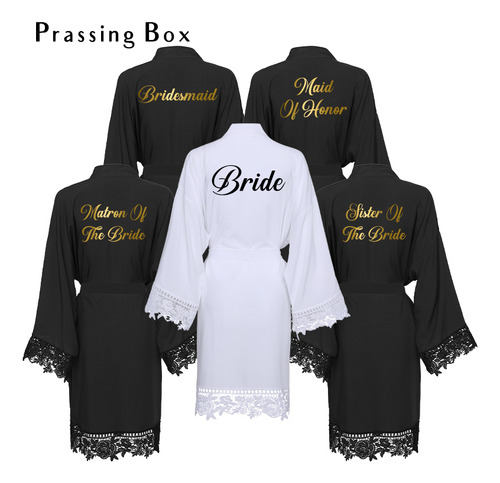 Camisón De Novia De Algodón Para Mujer, Bata De Encaje