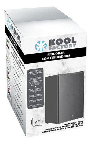 Frigobar Con Cerradura Kool Factory Df1 11s 3.3 Pies Gris