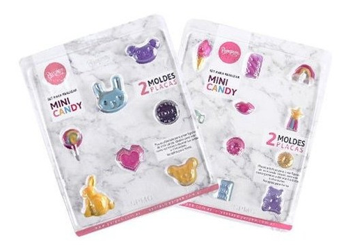 Set De 2 Moldes Placas Mini Candy Parpen