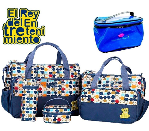 Set Completo 6 Bolsos Maternal Bebé Con Cambiador - El Rey