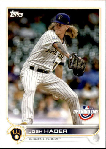 2022 Topps Día Inaugural 29 Josh Hader Milwaukee Brewers Mlb