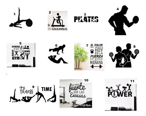 Vinilos Stickers Decorativos Para Gimnasios 50 Por 90 Cm.