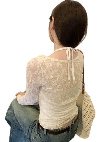 Conjunto De Camiseta Con Capucha De Encaje - Elegante Verano