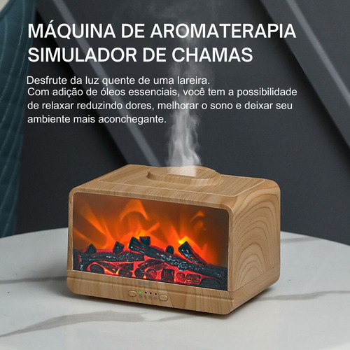 Umidificador E Difusor De Aroma Lareira, P/ Óleos Essnciais