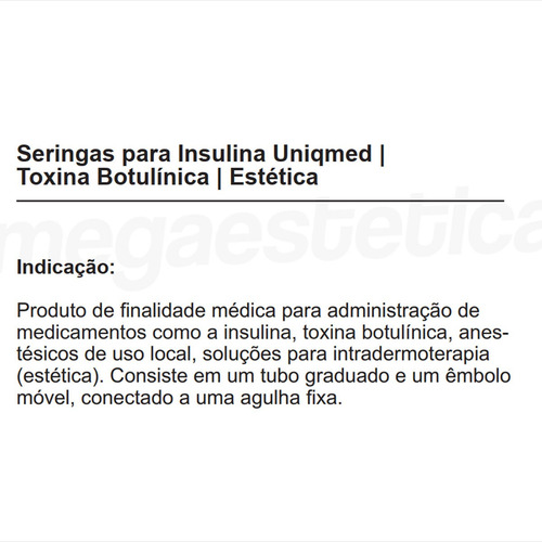 Imagem 4 de 4 de Seringa Uniqmed 0,5 Agulha 32g Insulina, Anestésicos, Botox