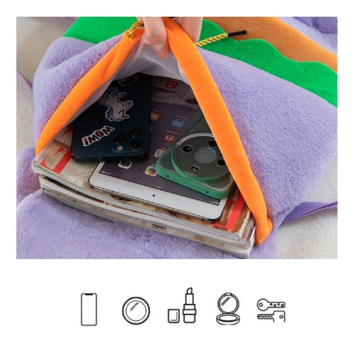 Mochila De Felpa Para Niños Ins Style Koromi Cinnamoroll Color Violeta Diseño De La Tela Lisa