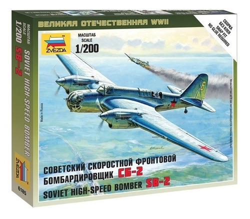 Zvezda Avion Soviet Speed Bomber Sb-2 1/200