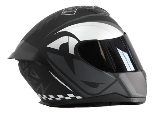 Casco Cerrado Para Moto Hro 511 Track Negro Gris