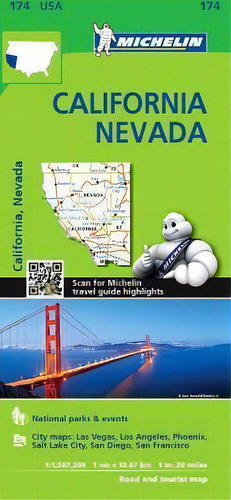 Michelin Usa California, Nevada Map 174, De Michelin., Vol. 1. Editorial Michelin Travel Publications, Tapa Blanda En Inglés