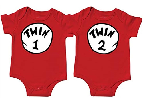 Bodys Para Bebés Unisex Juego De Unidades Para Gemelos Rojo