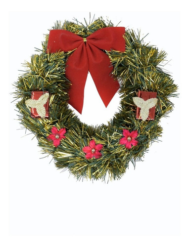 Imagen 4 de 7 de Corona Navidad 20 Cm Decorada #635
