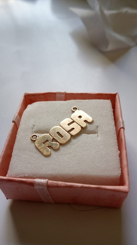 Colgante Pendelif De Oro 18klts Nuevo Nombre Rosa Muy Bonito