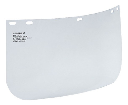 Visor Steelpro En Policarbonato Sin Ribete 8 X 16¨