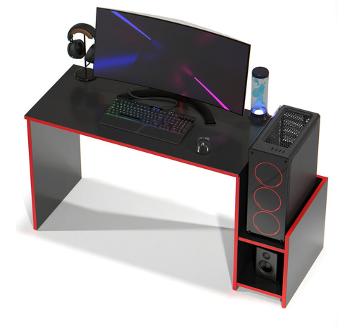 Mesa Escrivaninha Gamer Mazon Para Pc E Computador Com Espaço Para Gabinete Cor Vermelho