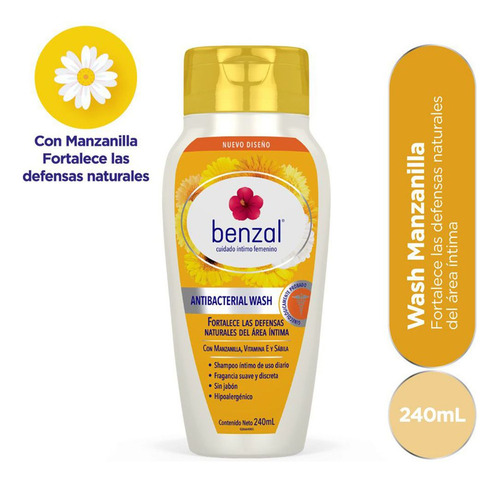 Benzal Manzanilla Wash Shampoo Intimo Botella Con 240ml