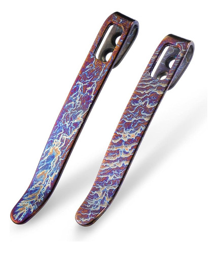 2pcs Civivi Flamed Titanium Pocket Clips, No Tornillos Inclu