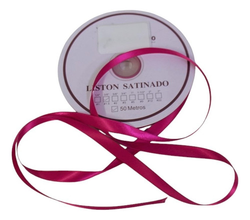 Listón Satinado Económico Satinado 2 Caras 1cm Con 50 Metros Color Fucsia Lisa