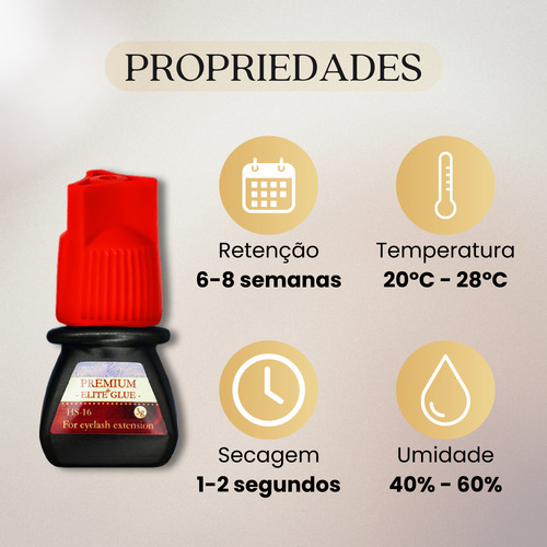 Cola Elite Hs16 3ml Kit 10 Unidades Extensao Cilios Fio Fio