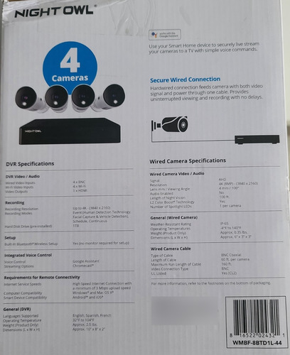 Night Owl 4k Uhd Wired, Camaras De Seguridad