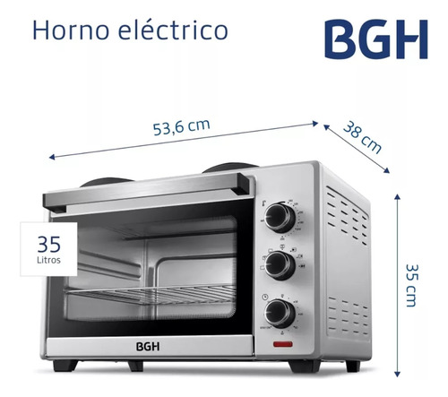 Horno Eléctrico Bhe35s22a 35 Ltrs. Gris Bgh 220v