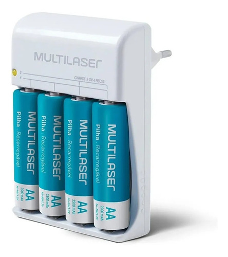 Imagem 4 de 7 de Carregador De Pilhas Aa/aaa + 4 Pilha Recarregável 2500mah