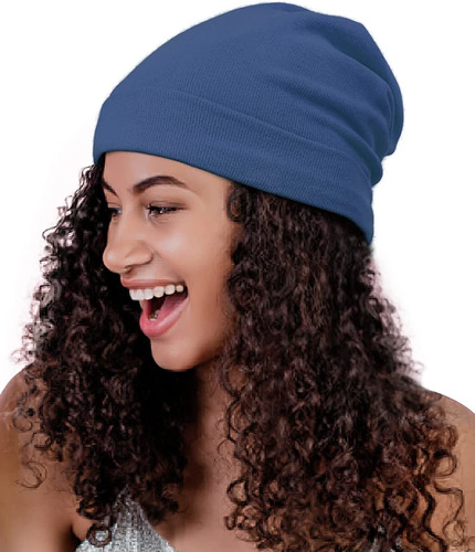 Gorro De Punto Holgado Con Forro De Satén Para Rastas, Rizos