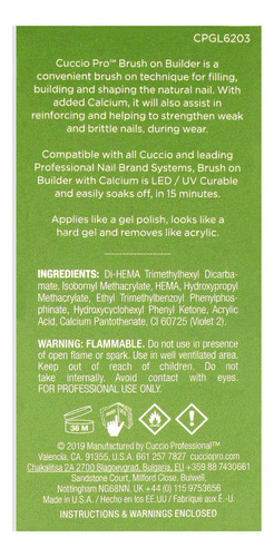 Endurecedor De Uñas Cuccio Pro Gel Constructor Con Brocha Co